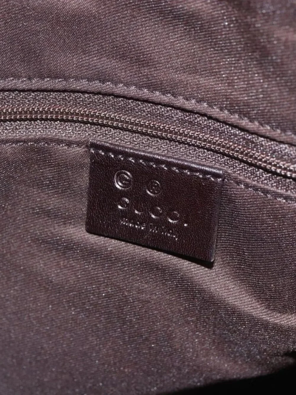 GUCCI GG Canvas Tote Bag Nylon outlet Dark Brown Silver 143742 Auth am10768 - Picture 11 of 16